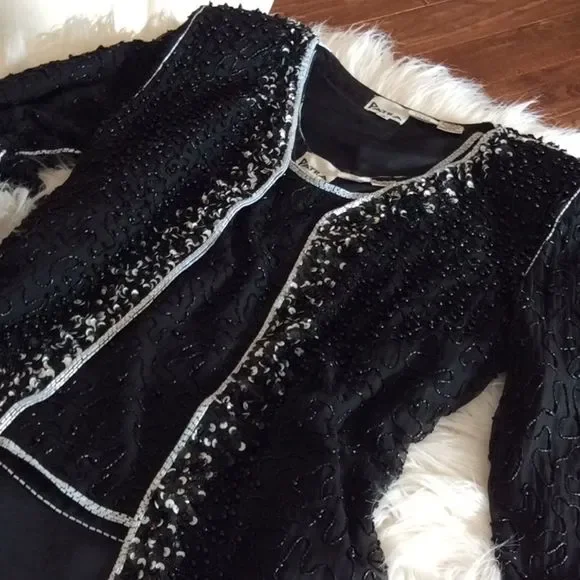 100% silk 💞BIDS & SEQUINS 💞PATRA 💞Jacket set - Picture 6 of 16